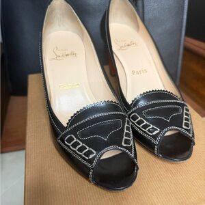 Christian Louboutin Black Peniche 70 Work Pump